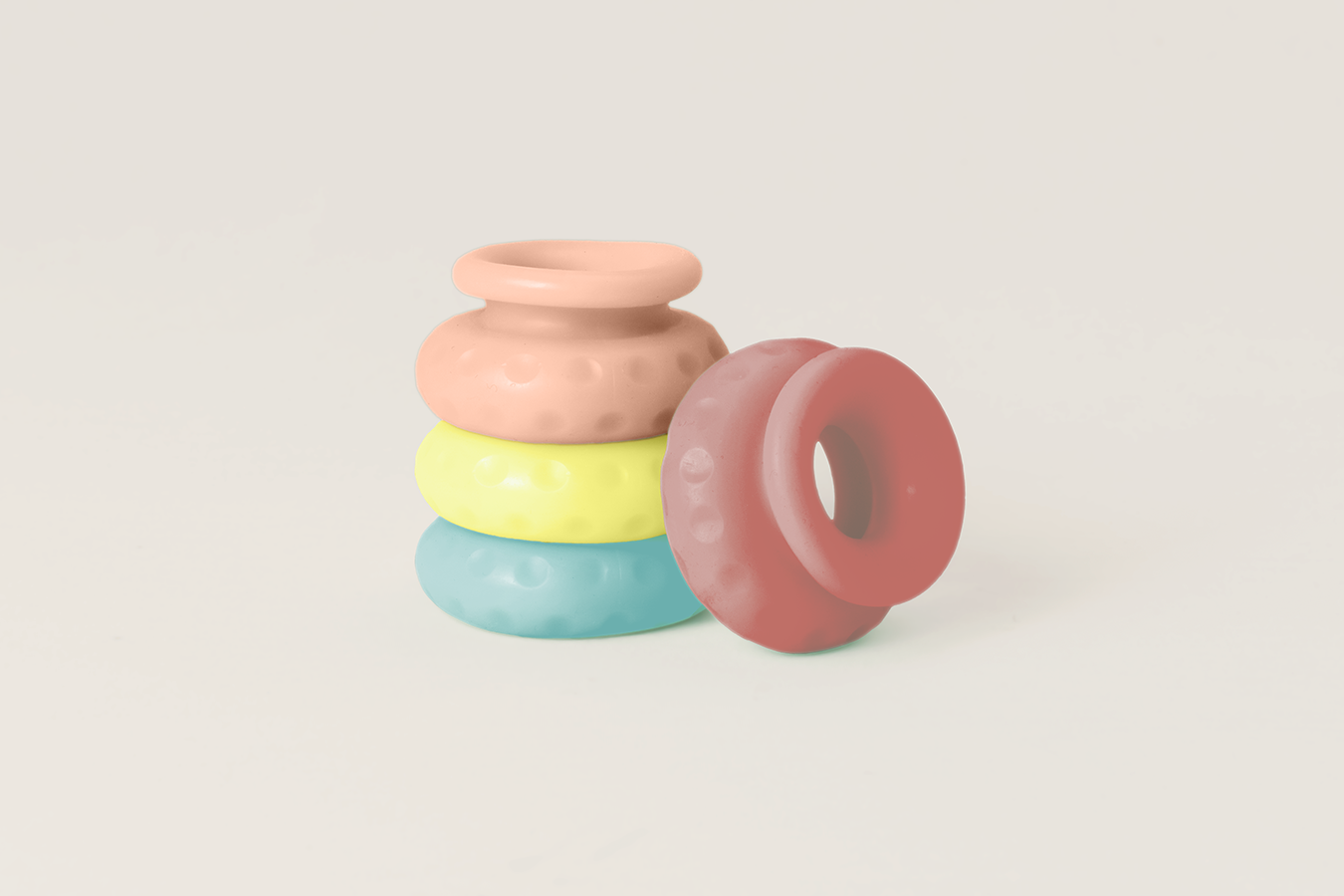 Set of four shock-absorbing cock rings | Ohnut